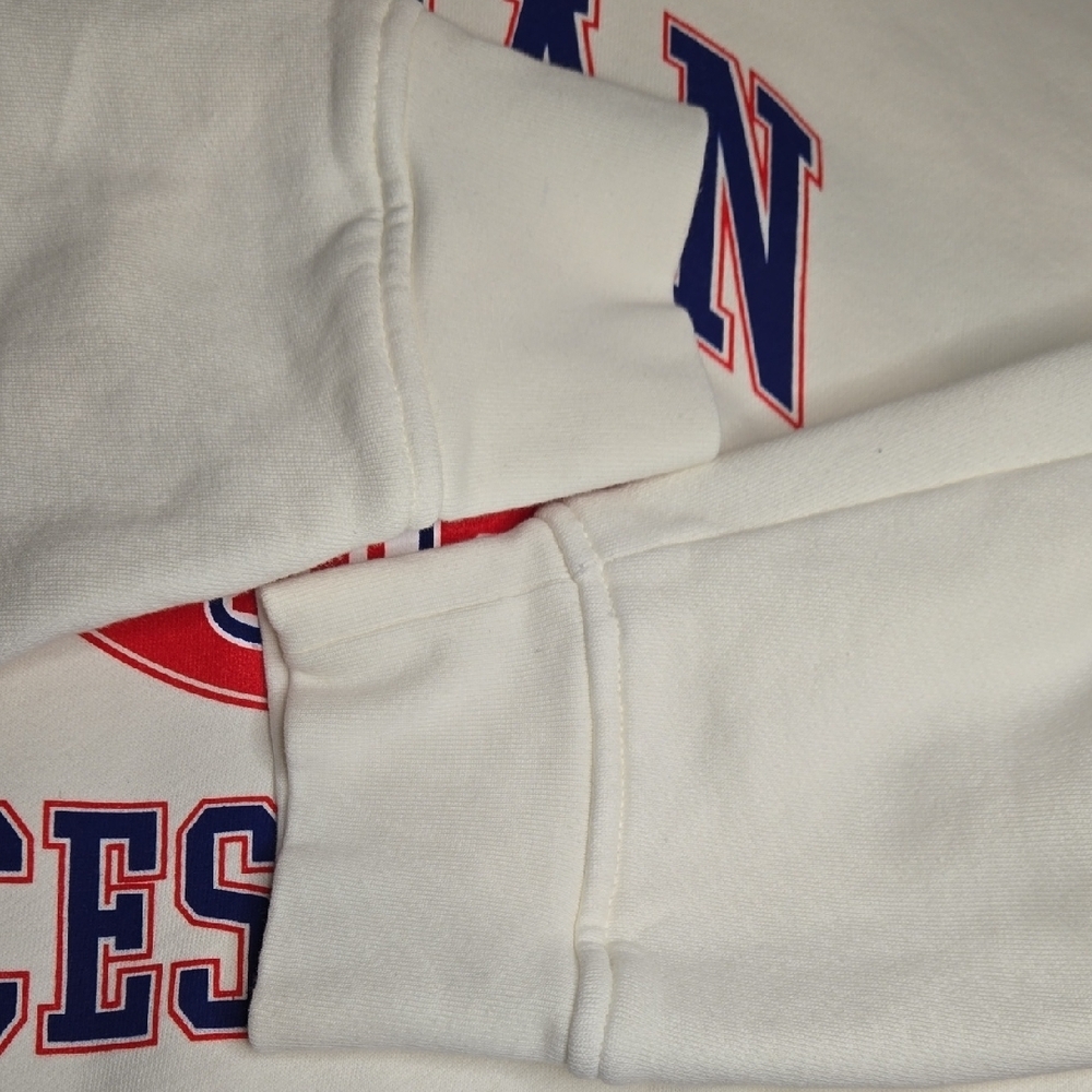 White Athletic Sweatshirt with Varsity Font‎ - Picture 6 of 6